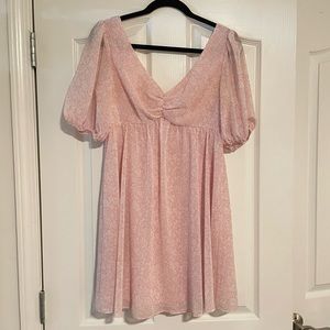 pink floral mini/midi dress